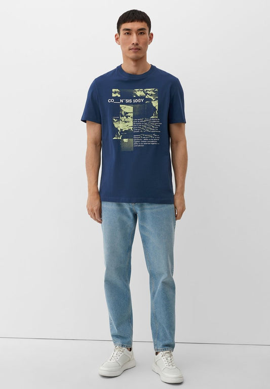 S.Oliver MIT FRONTPRINT - T-Shirt Print - Tiefblau