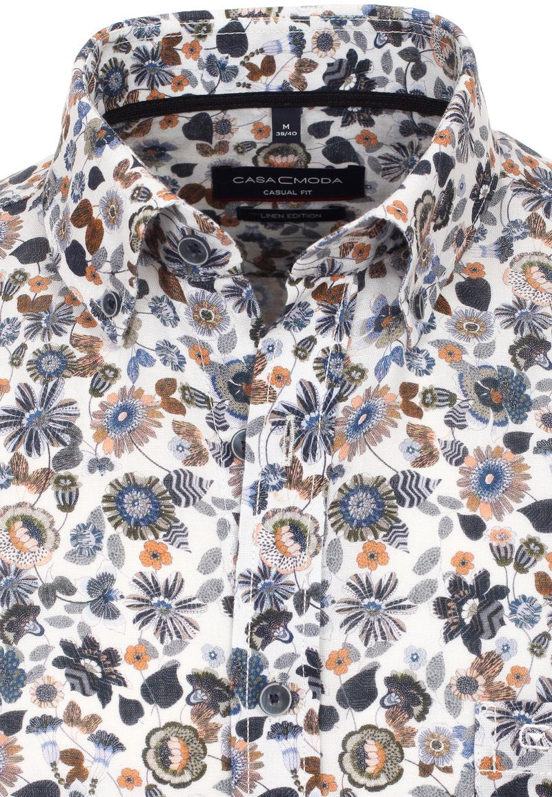  PRINT CASUAL FIT - Hemd - Mittelblau