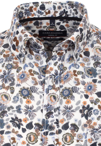  PRINT CASUAL FIT - Hemd - Mittelblau