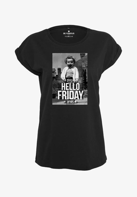  CLASSIC ROLL UP HELLOFRI - T-Shirt Print - Black