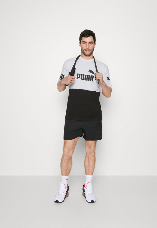 Puma POWER COLORBLOCK - T-Shirt Print - White