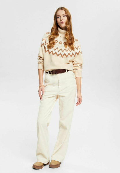 ESPRIT MIT TURTLE NECK - Strickpullover - Sand