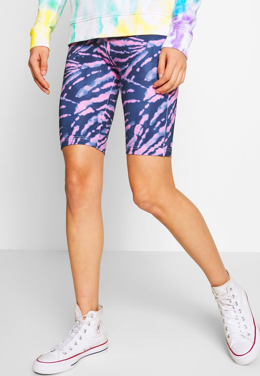 URBAN CLASSICS LADIES TIE DYE CYCLING - Shorts - Darkshadow/pink