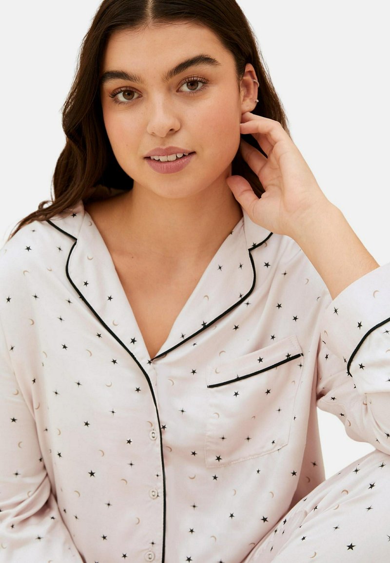 Marks & Spencer STAR PRINT REVERE COLLAR SET - Nachtwäsche Set - Soft Pink