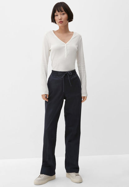 S.Oliver MET ELASTISCHE BAND - Stoffhose - Navy
