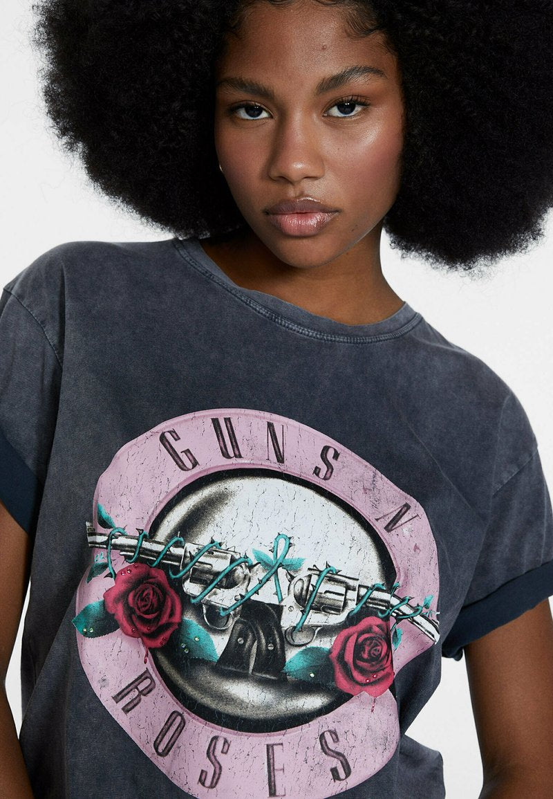 Stradivarius OFFICIAL GUNS N ROSES - T-Shirt Print - Dark Grey