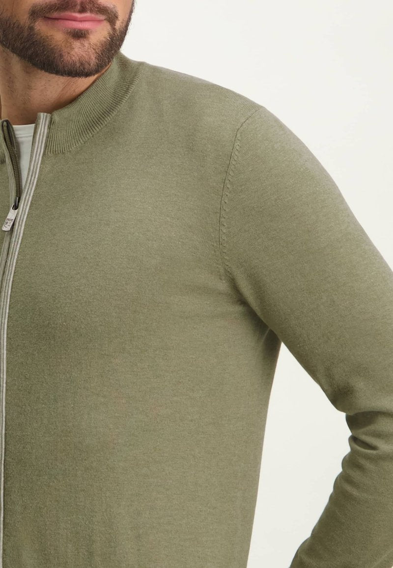  ATELIER - Strickjacke - Olive Green Plain
