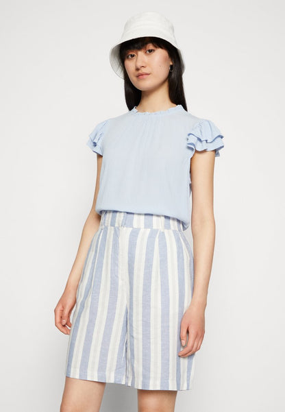 ONLY ONLCARO LONG - Shorts - English Manor Stripes/cloud Dancer/gray Violet
