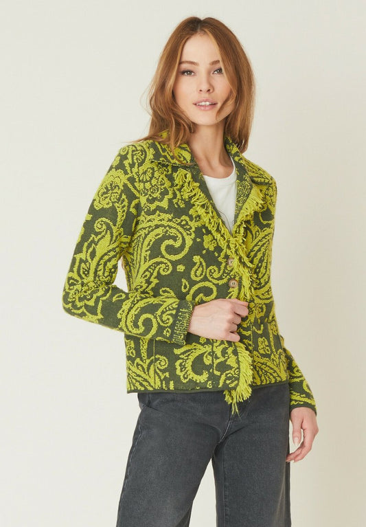 Manila Grace CON FRANGE - Blazer - Militare