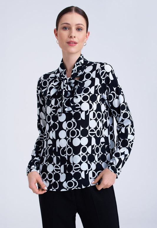  Bluse - Black Print