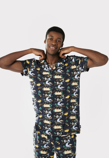  CÔTE D'AZUR BUTTON UP SET - Nachtwäsche Set - Navy