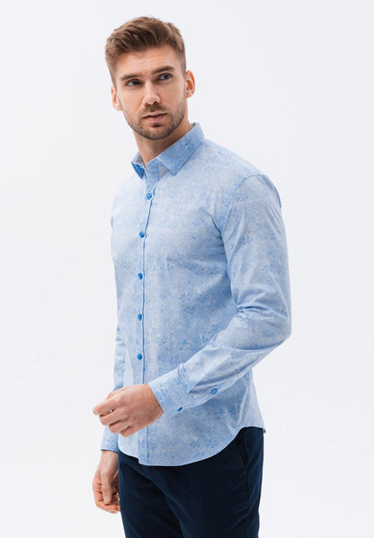  LONG SLEEVE FLORAL - Hemd - Light Blue