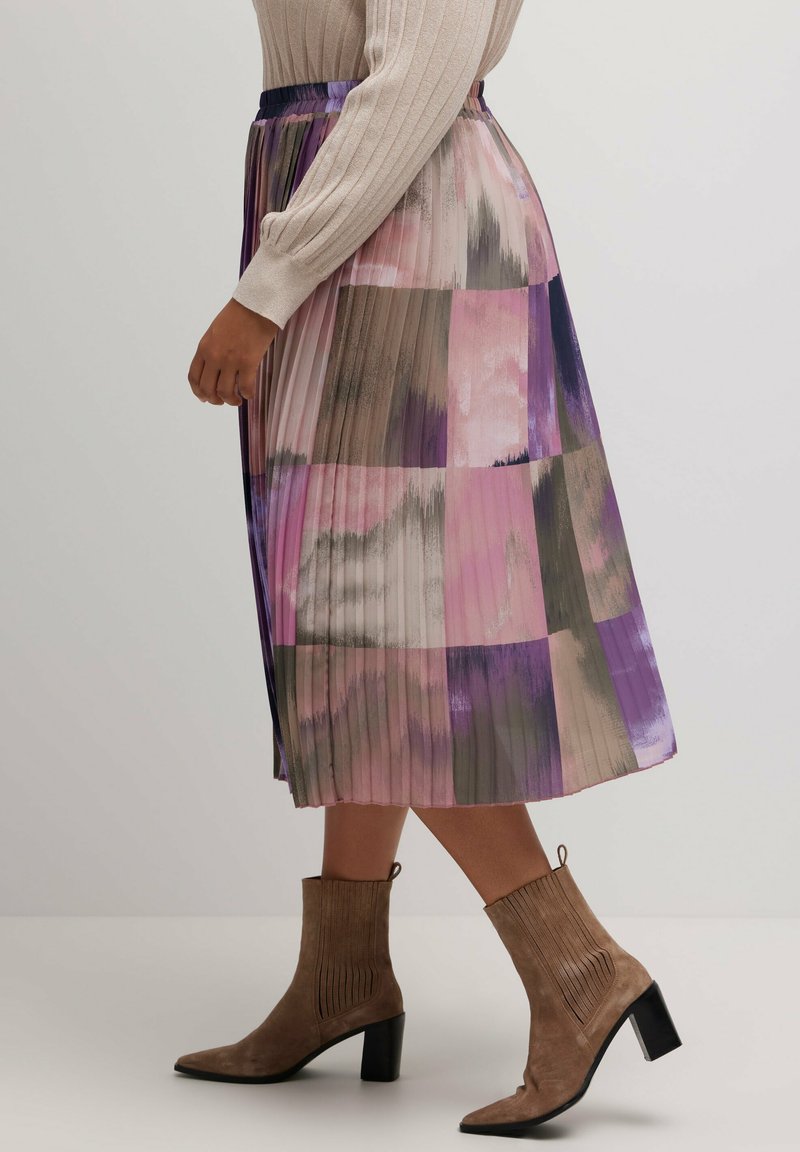Ulla Popken PRINT ELASTISCHE BAND - A-Linien-Rock - Lavendel