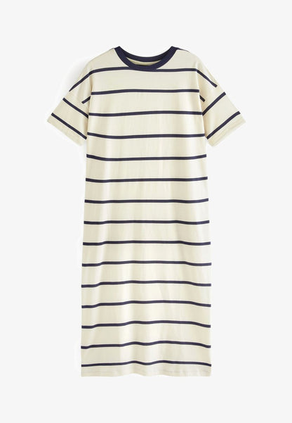 Next SUPIMA STRIPED STANDARD - Jerseykleid - Black