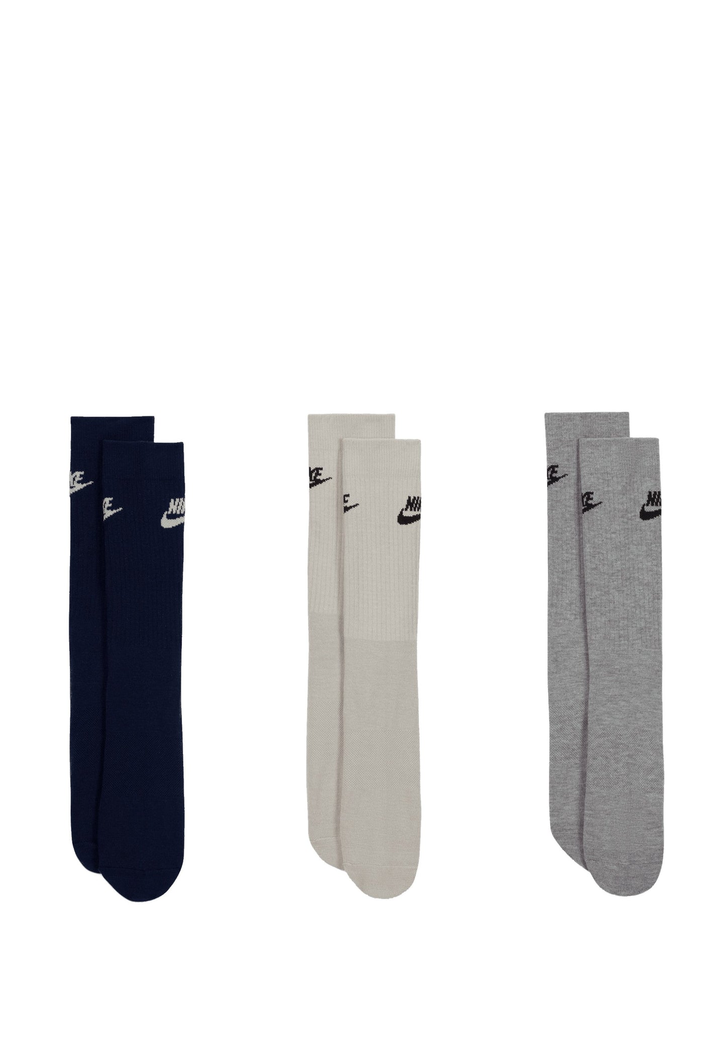 Nike Sportswear EVERYDAY ESSENTIAL CREW UNISEX 3 PACK - Sports Socks - Black/white