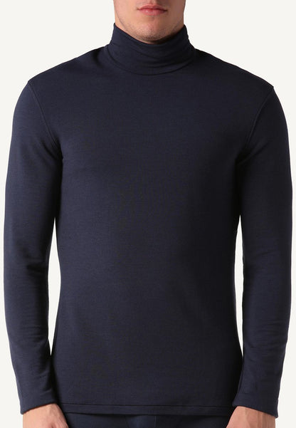 Intimissimi LANGARM-SHIRT AUS KASCHMIR-MODAL MIT ROLLKRAGEN - Nachtwäsche Shirt - Blue