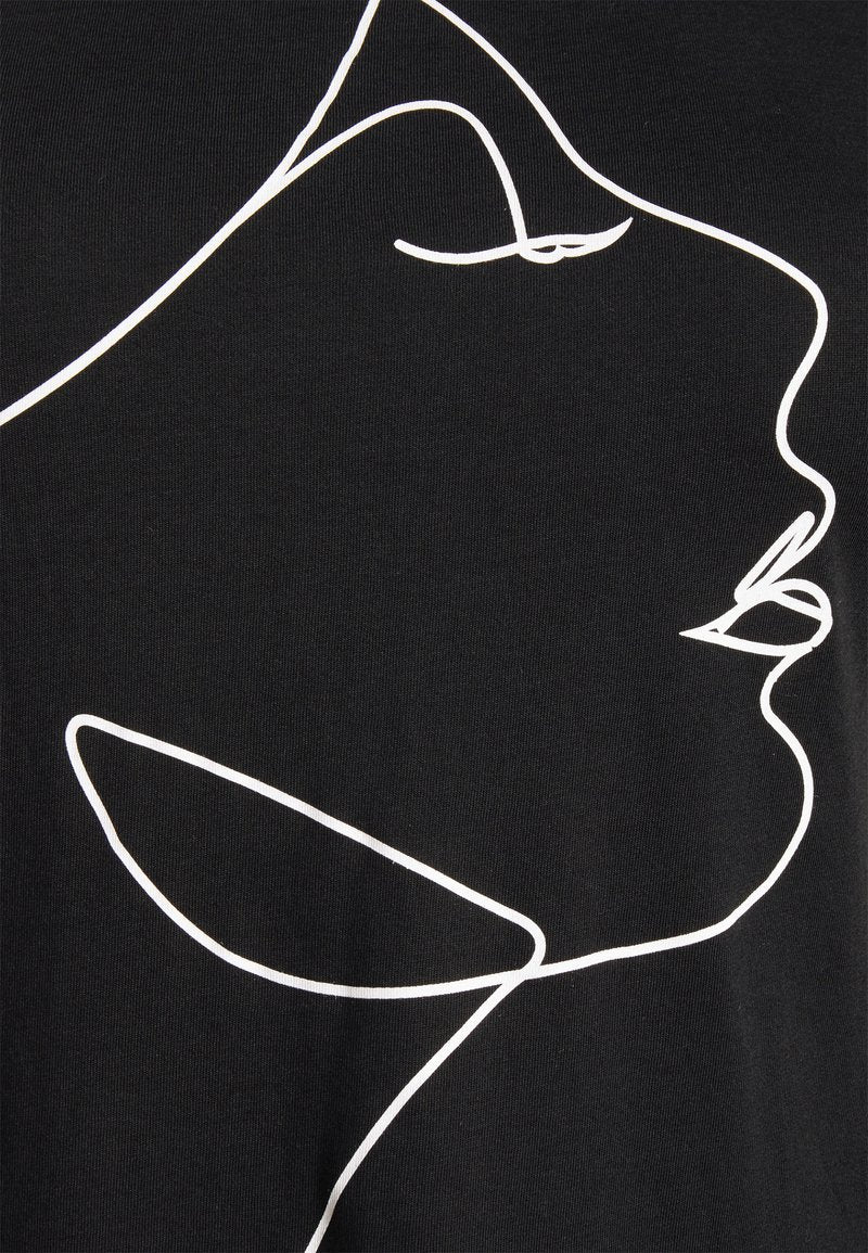 ONLY CARMAKOMA CARJULE 2/4 BOXY - T-Shirt Print - Black