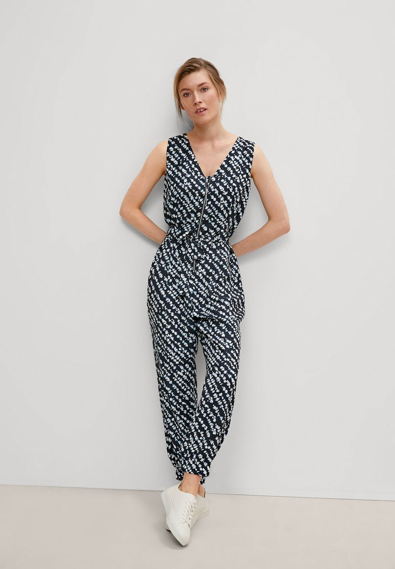 Comma SALOPETTE - Jumpsuit - Dark Blue Aop