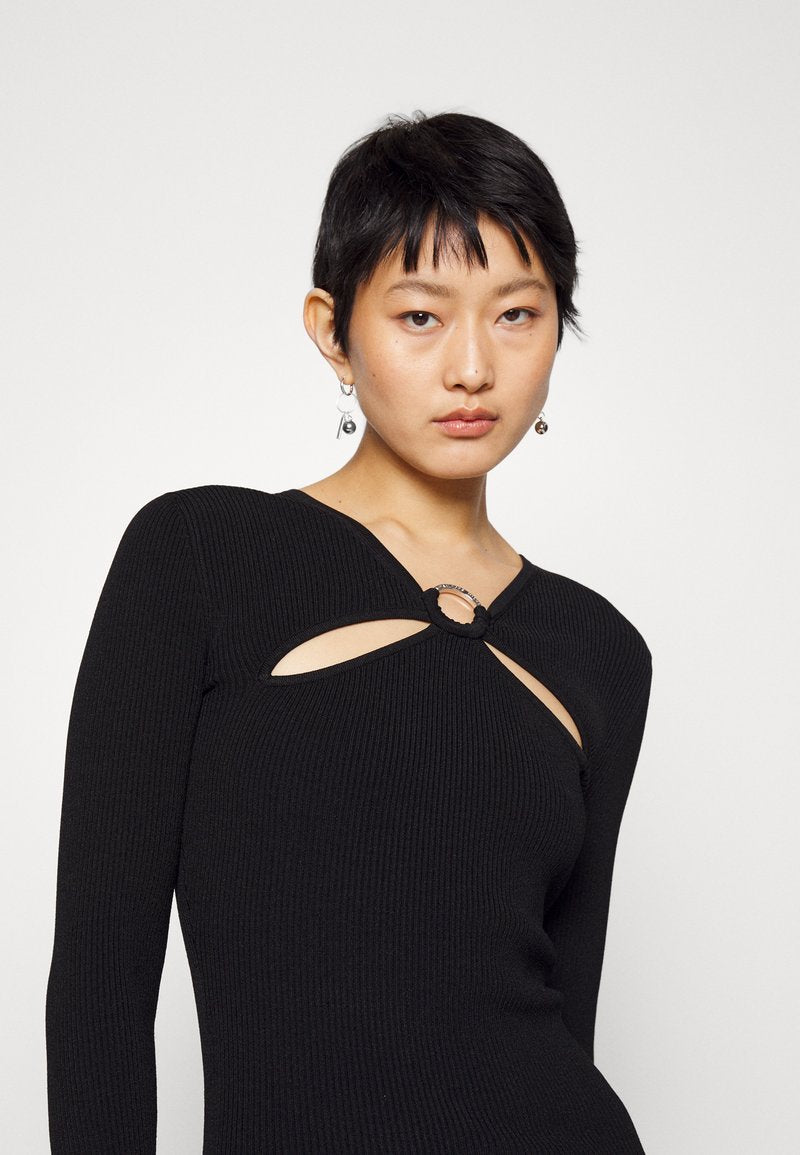 MICHAEL Michael Kors O RING KEY HOLE - Strickkleid - Black