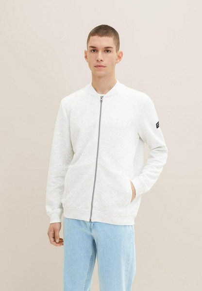 TOM TAILOR Denim Sweatjacke - Light Stone Grey Melange