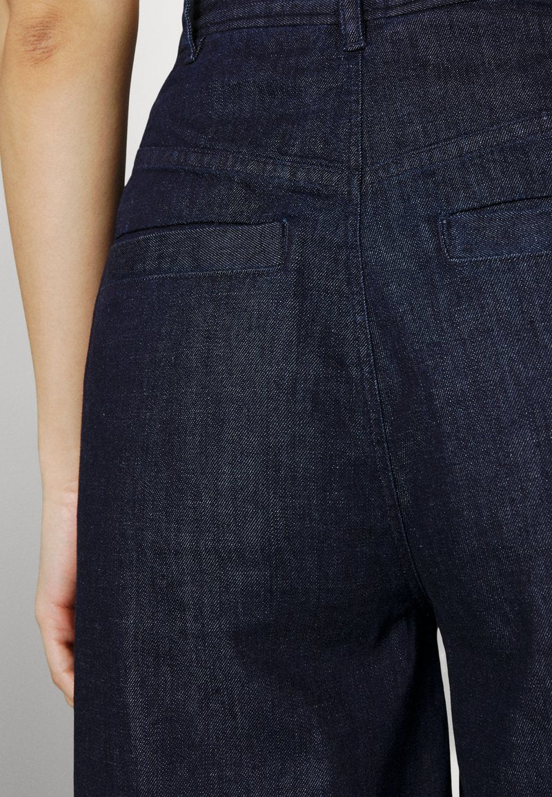  VINTAGE CHAMBRAY TROUSER - Stoffhose - Dark Blue Chambray