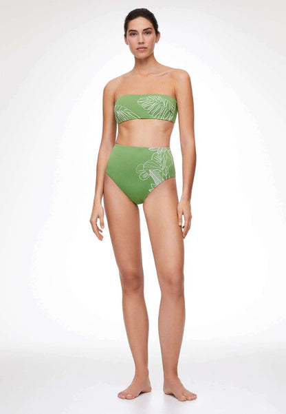 Oysho EMBROIDERED HIGH-COVERAGE - Bikini-Hose - Green