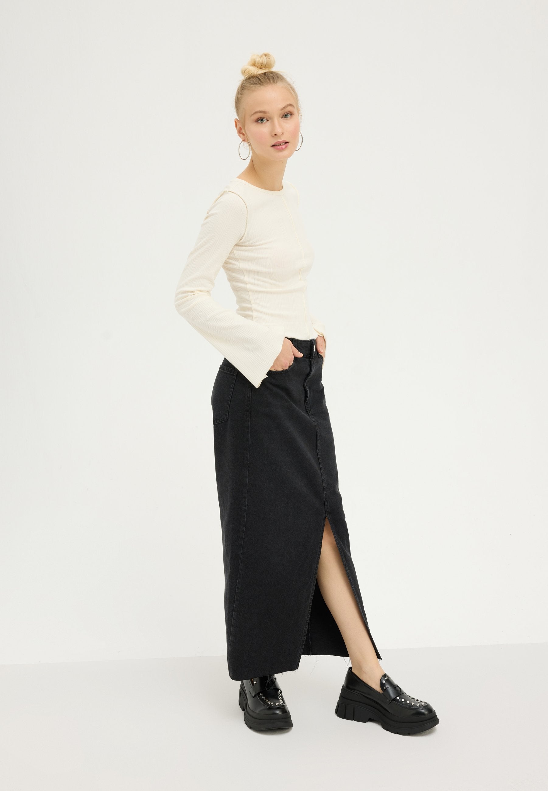 Even&Odd 2 PACK - Long Sleeved Top - White/black