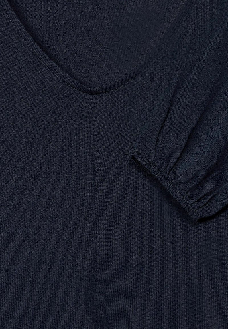 STREET ONE MIT GUMMIZUG IM SAUM - Langarmshirt - Blau