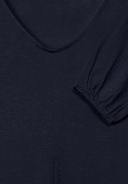 STREET ONE MIT GUMMIZUG IM SAUM - Langarmshirt - Blau