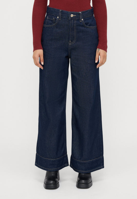 ONLY Petite ONLLINEA DIA - Wide Leg - Dark Blue Denim