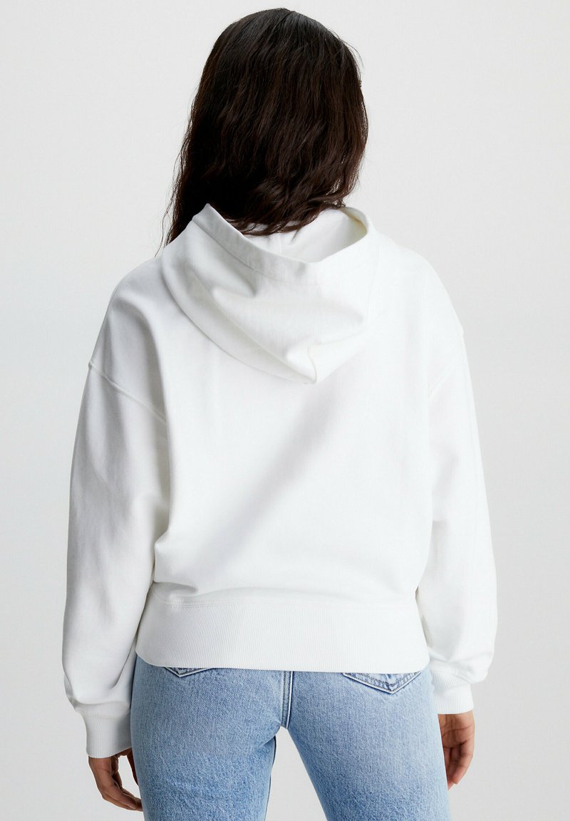 Calvin Klein Jeans MICRO MONOLOGO - Kapuzenpullover - Bright White