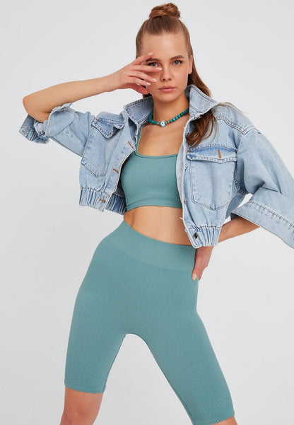  SEAMLESS FITNESS - Shorts - Grün
