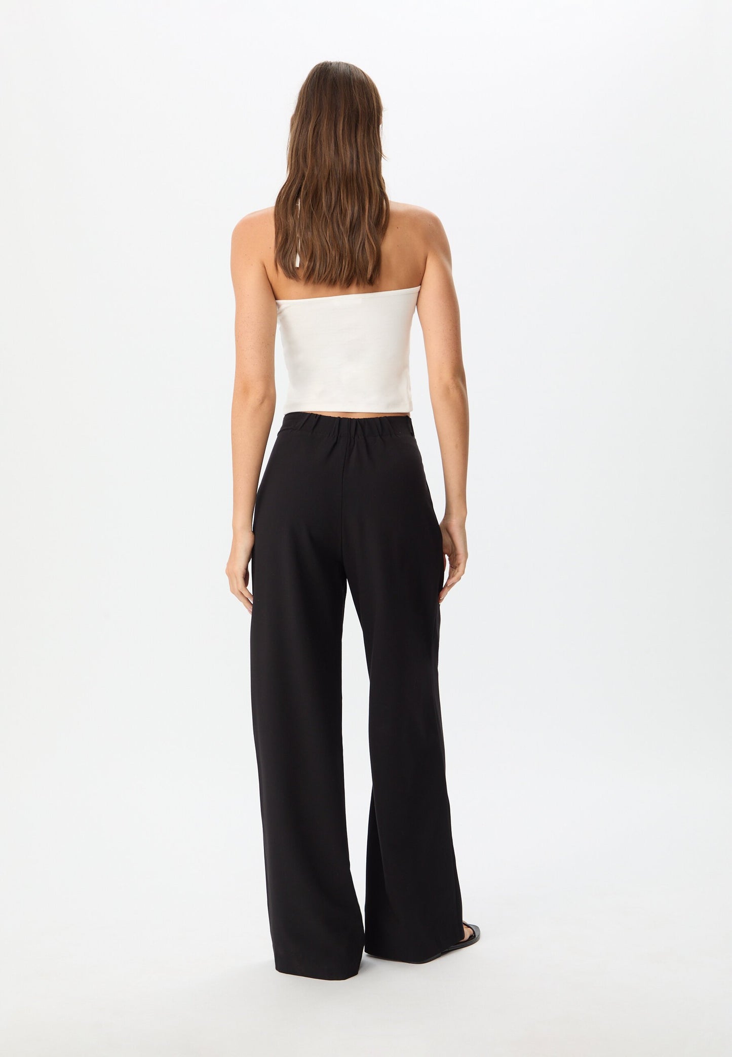 Stradivarius WIDE-LEG WITH BUCKLE DETAIL - Trousers - Black