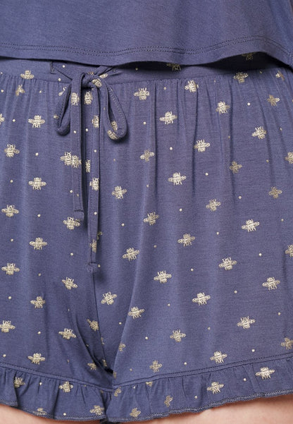  SHORT LOOSEFIT BEE - Pyjama - Blue