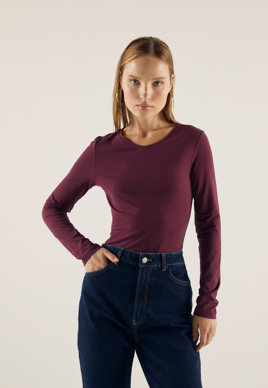Anna Field 3 PACK - Long Sleeved Top - Black/bordeaux/white