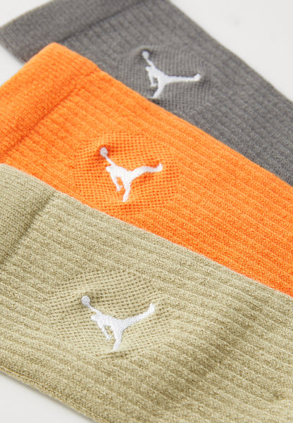 Jordan EVERYDAY CUSH CREW 3 PACK UNISEX - Sports Socks - Medium Khaki/iron Grey/starfish/white