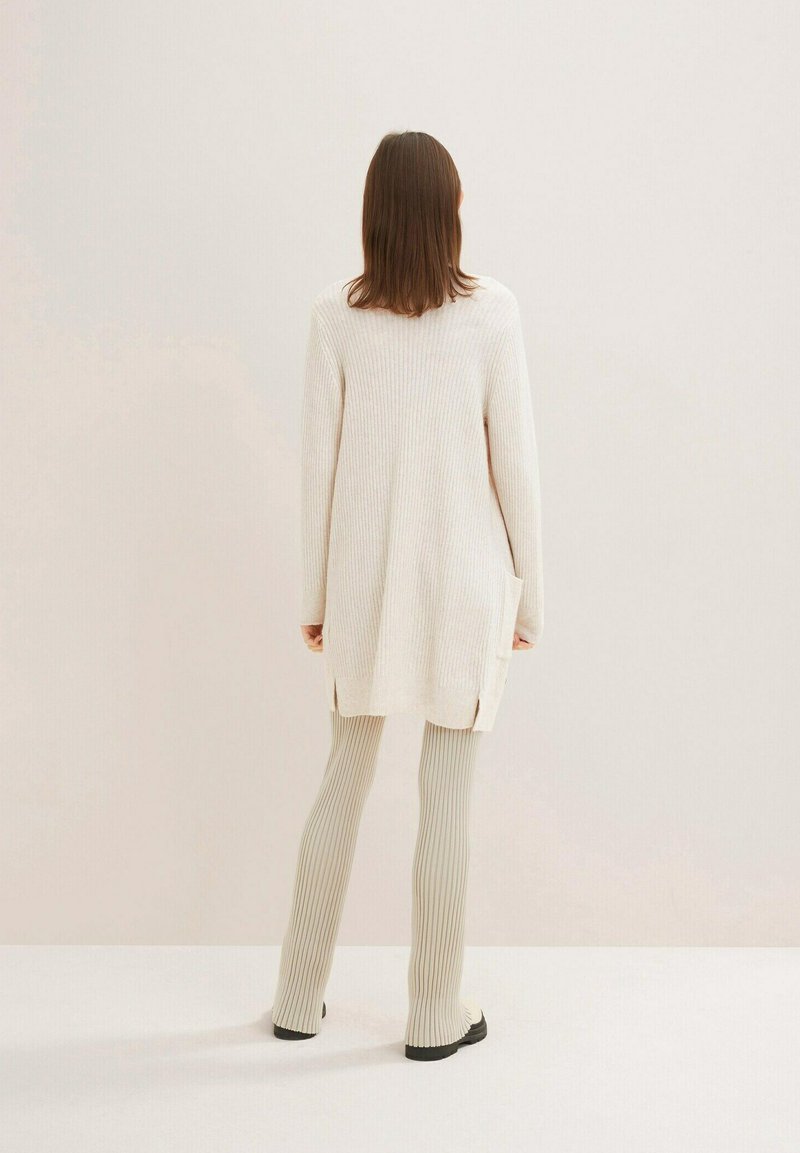 TOM TAILOR Denim LANGER - Strickjacke - Creme Beige Melange