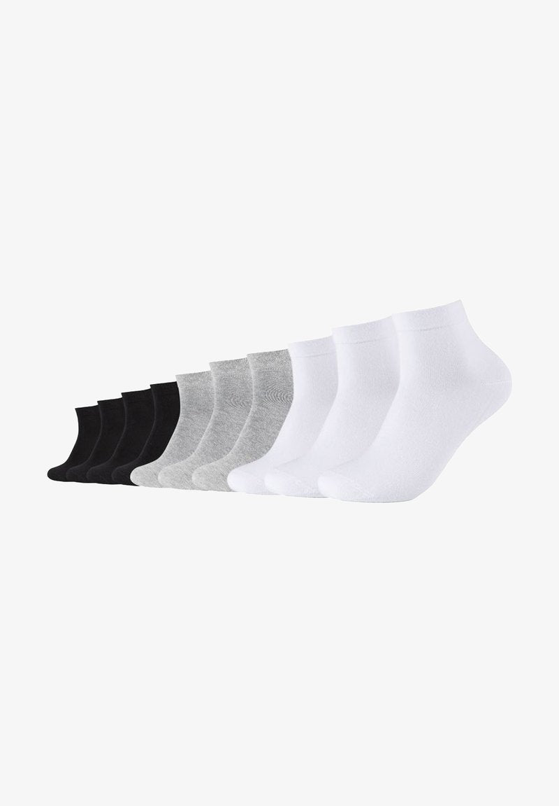 Camano CA-SOFT ORGANIC COTTON QUARTER 10 PACK - Socken - Black White