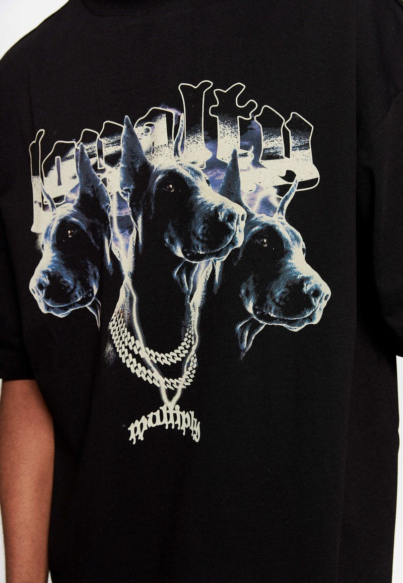  OVERSIZE DOGS - T-Shirt Print - Black