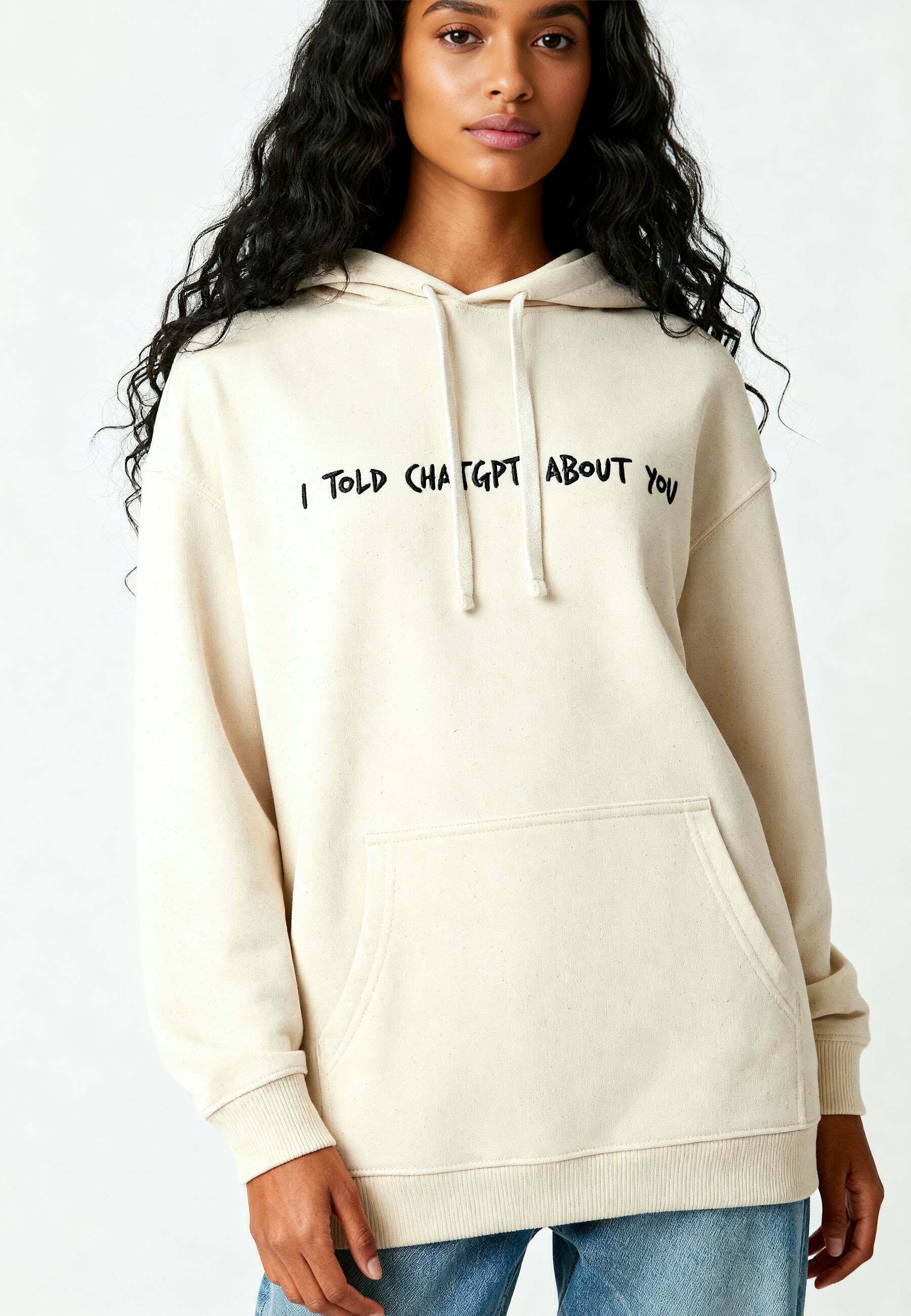  I TOLD CHATGPT ABOUT YOU EMBROIDERY - Hoodie - Off White