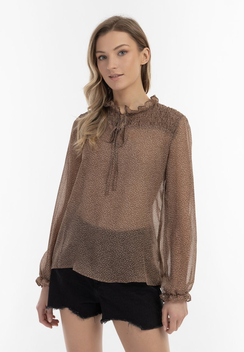 Dreimaster ABREL - Bluse - Braun Wollweiss