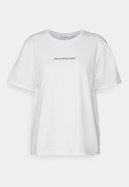 MOSS COPENHAGEN TERINA SMALL LOGO TEE - T-Shirt Basic - White/black