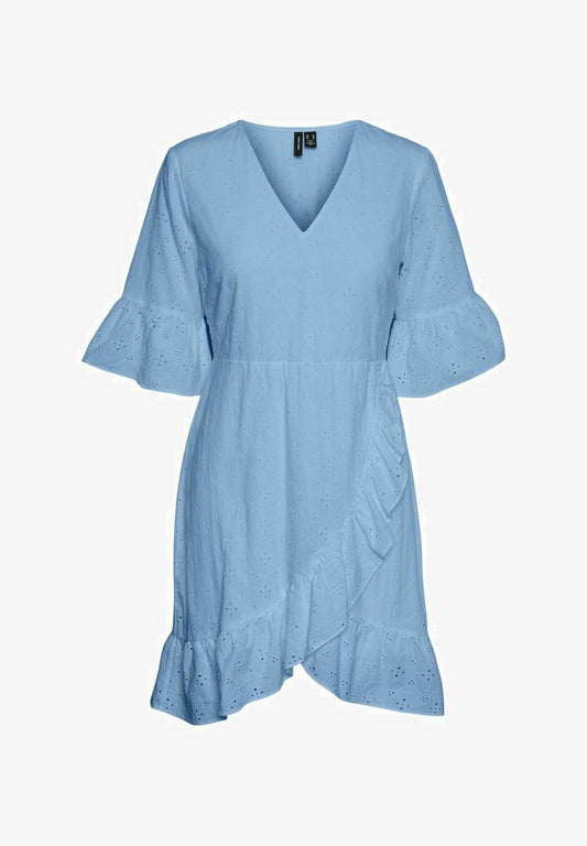 Vero Moda Curve WICKEL - Freizeitkleid - Blue Bell