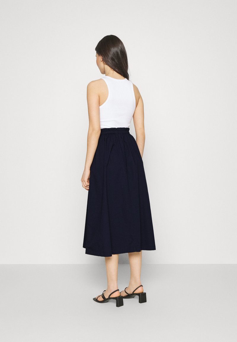  PAPERBAG PULL ON MIDI SKIRT - A-Linien-Rock - Navy Uniform