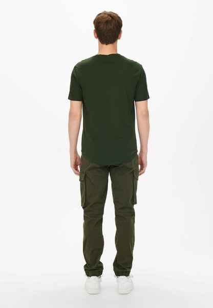Only & Sons KURZARM ONSMATT - T-Shirt Basic - Dunkelgrün