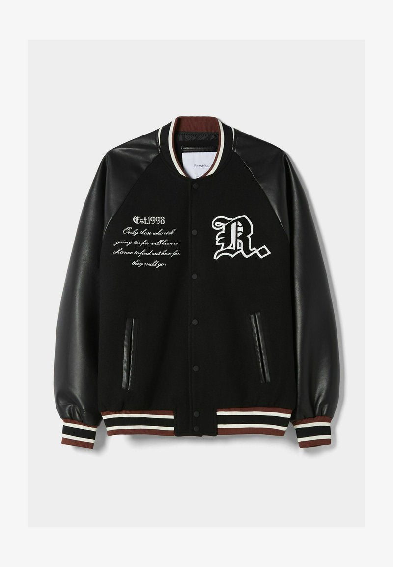 BERSHKA TEXTURE - Bomberjacke - Black